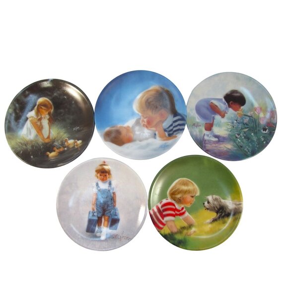 Vintage Pemberton & Oakes Miniature Decorative Plates by Donald Zolan Set of 5 - Picture 1 of 12